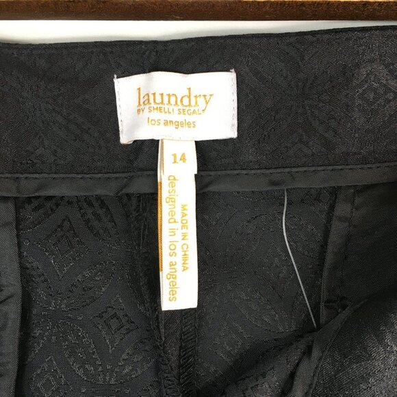 Laundry by Shelli Segal Black Trouser Print Dress Pants Size 14 - Picture 5 of 10